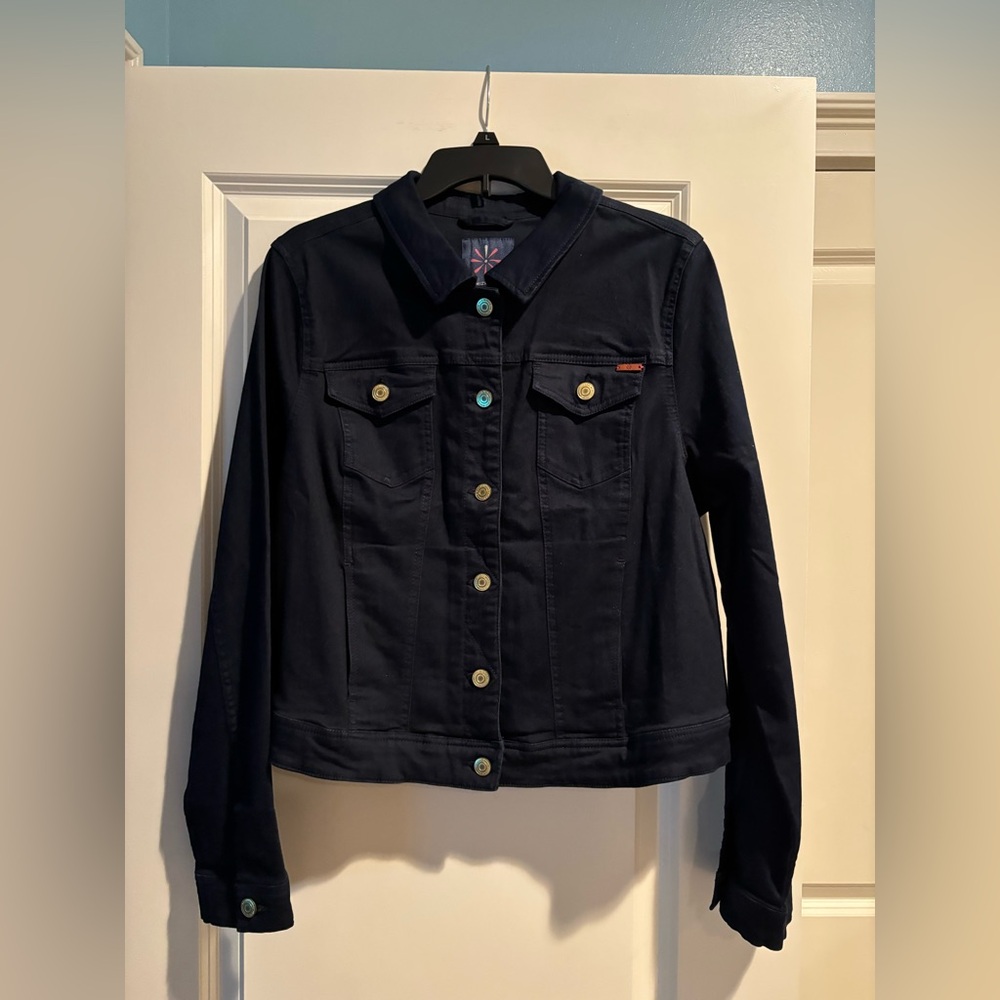 Isaac Mizrahi Navy Denim Jacket